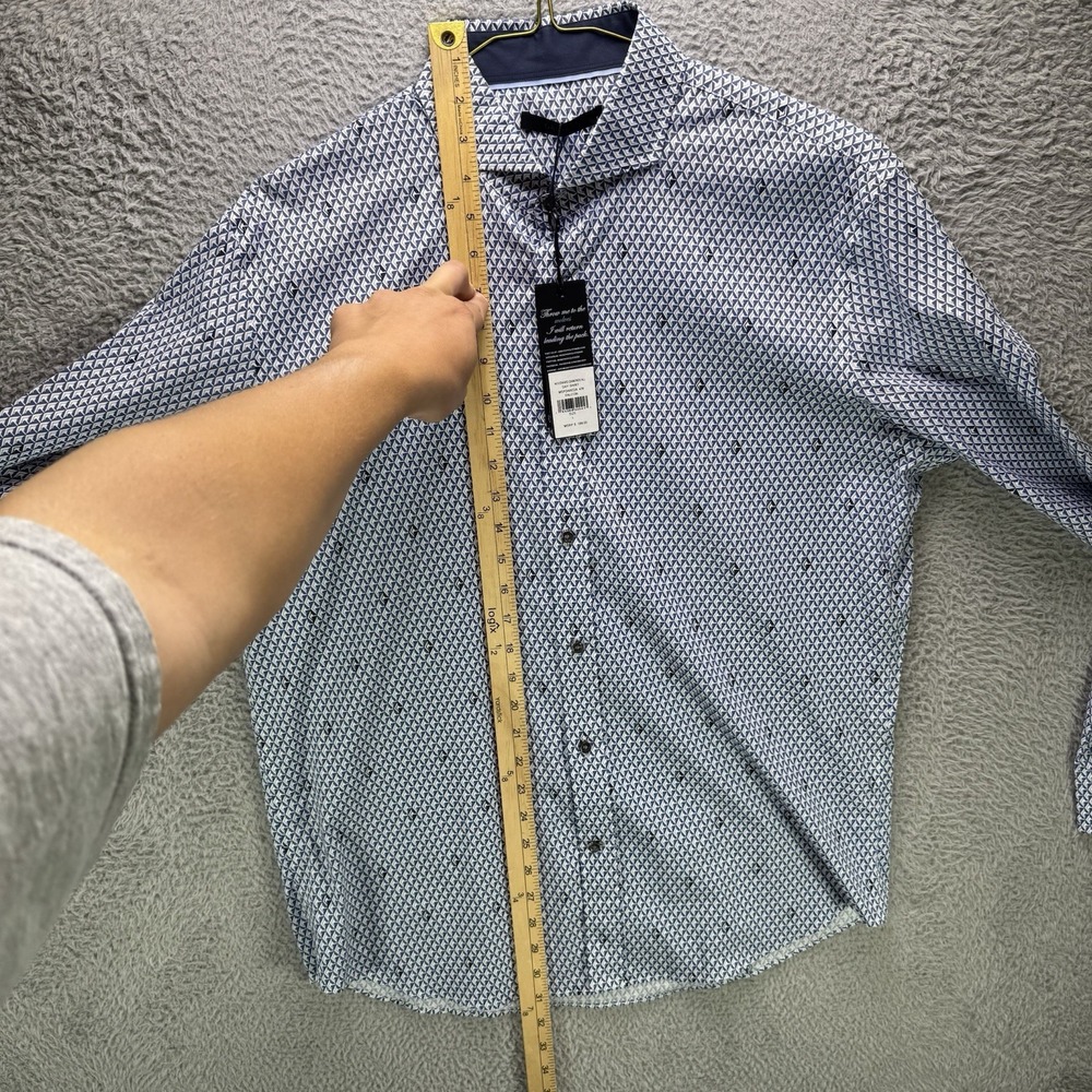 Greyson Dress Shirt Mens Large Blue Woodward Diamonds All Day Button Down NWT - Picture 11 of 15